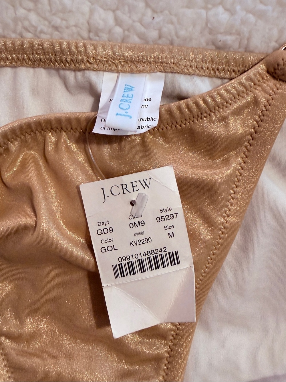 J.Crew Gold Shimmer Bikini Bottoms